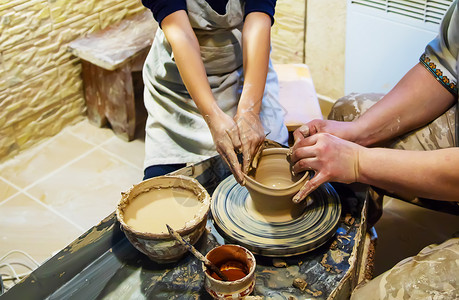 波特粘土手工制作的工匠高清图片