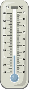 低温温度计带低温指示的恒温器 温度计中的蓝色液体插画