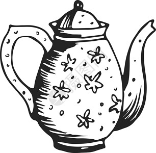 实木茶台Porcelain茶壶 陶瓷容器 安眠药食用台插画