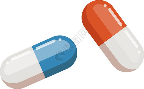 医药胶囊 红药和蓝药丸药物设计图片