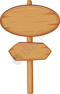 木头牌带有木质条的音义路标符号 空指导牌模板插画