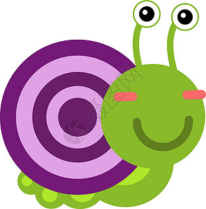 紫色贝壳切蜗牛和紫贝壳 喜悦卡通人物插画