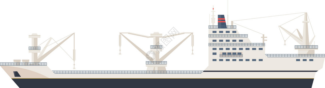 船运货船空货船 海上货运集装箱运输插画