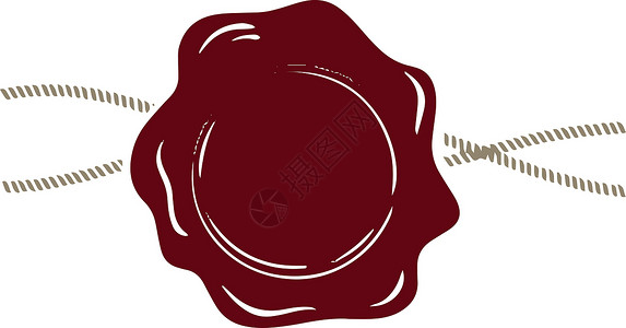 红橡皮纸印章 Wax海豹图标背景图片