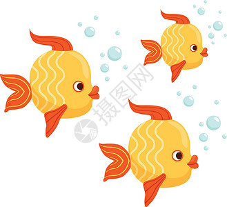 多姿多彩鱼水族馆鱼在游泳 水中多姿多彩的有趣的浅滩插画