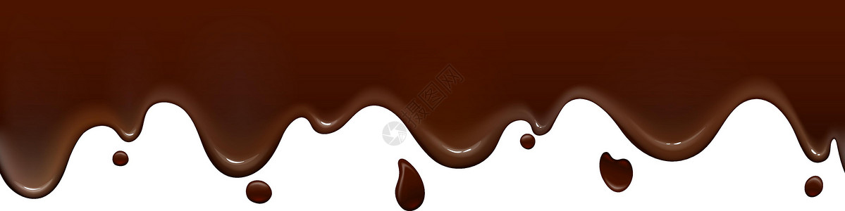 甜焦糖钻巧克力边框 甜切现实的可可滴滴插画