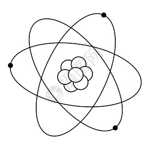 椭圆手绘对话框原子的亲笔图象 电子绕着核运行设计图片