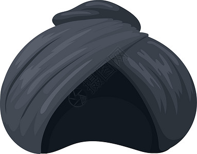 锡克塞黑头巾为黑头巾 卡通东方苏丹或锡克 矢量插图插画