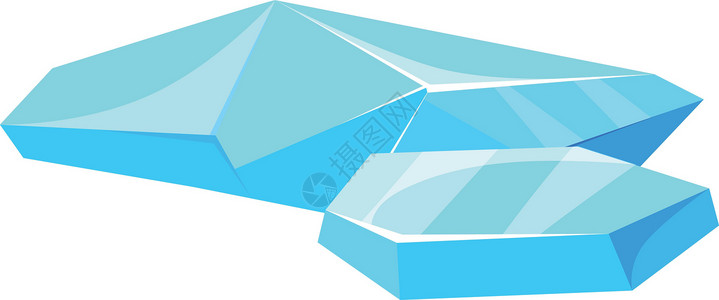 湿清霜浮冰块 孤立的干净冷冻形状框架 卡通平面矢量插图插画