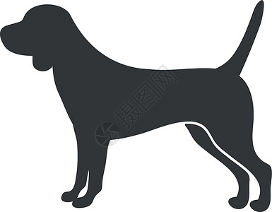 奥兰兹福德Bassset 猎犬双光周 影子小狗 矢量图标插画