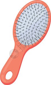 金属梳子Bristle 理发笔图标 卡通塑料头发工具插画