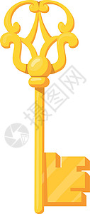 金金童话钥匙 秘密藏宝卡通符号背景图片