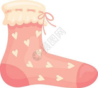 可爱的粉色袜子与心脏模式 柔软温暖的女孩服装背景图片