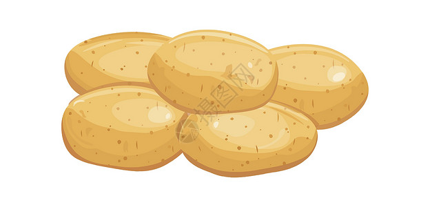 淀粉肠土豆泥 在皮中煮烤或生根金黄马铃薯 卡通矢量插图插画