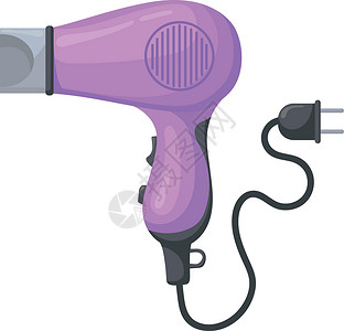 干发巾光发图标 卡通粉红色电子发发型装置插画