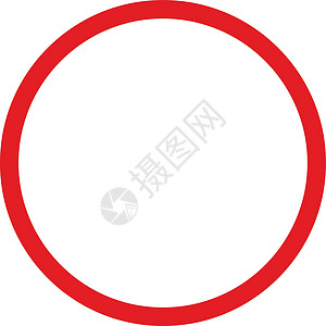 侵入红色圆圈 禁止符号 空路标插画