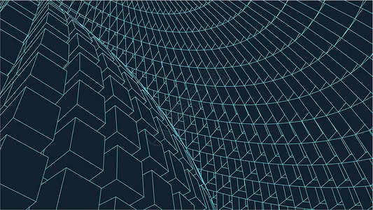 抽象矢量风景背景 网络空间网格  3d 技术插图格子导航地形顶峰墙纸艺术风格爬坡细胞节点背景图片