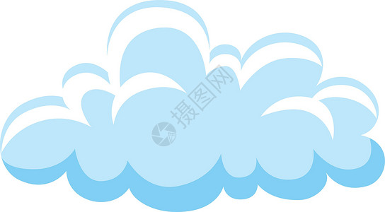 毛绒图标云形图标 卡通天空符号 可爱和毛绒插画
