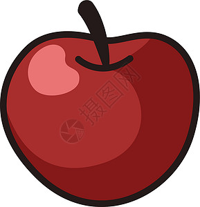 红苹果 卡通孤立的平板水果图形背景图片