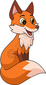 可爱的狐狸 笑脸美满的道奇鸟森林人物插画