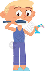 男孩洗牙 牙科卫生 卡通儿童品格背景图片