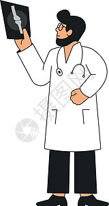 手x光持有X光图像的医生 正在寻找骨折的人插画