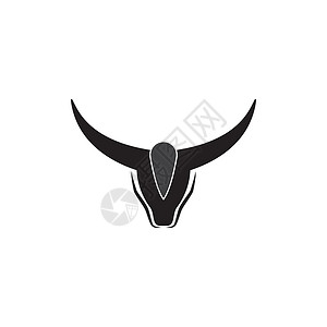 牧场图标Taurus 图标喇叭危险颅骨极简牛角牛肉牧场荒野主义者奶牛插画