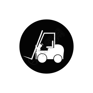 操作标志叉车标志车辆机器夹子商品装载机男人仓库货运贮存力量插画