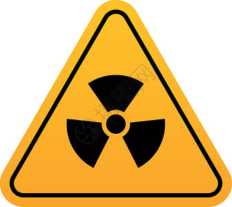 放射性危险标签 黄三角警示贴纸背景图片