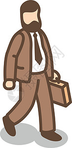 生意人赶着去工作会议 穿着公文包的智力男子设计图片
