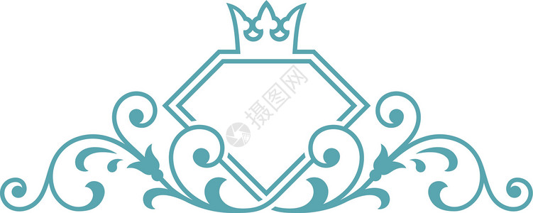 奢华年资徽标模板 王冠钻石框架背景图片