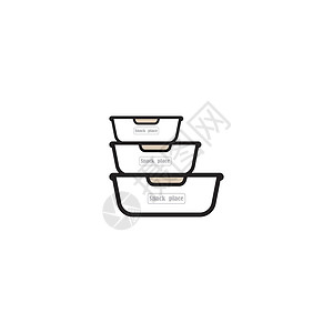 食品容器食品集装箱图标厨具炊具插图网络食物产品像素器皿盘子衬垫插画