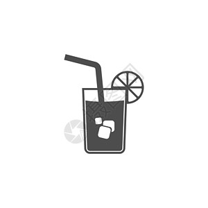 柠檬杯子暑期饮料图标标志徽标设计插图模板餐厅液体苏打酒精热带瓶子咖啡水果酒吧玻璃插画