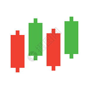 蜡烛钉图图标 商业和投资 矢量背景图片