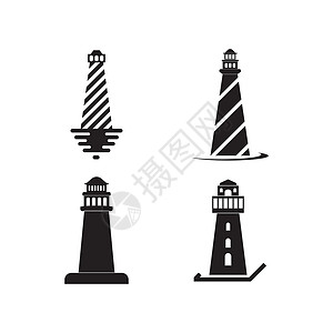 灯塔徽标海岸旅行海岸线标识房子建筑插图探照灯导航警告背景图片