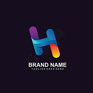 品牌推广字母h标识设计插画