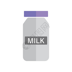 牛奶图标 一杯含钙的饮料 矢量背景图片