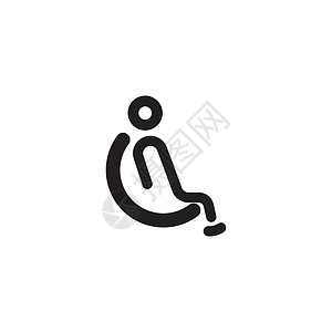 老年助步器禁用图标图标损伤象形男性老年拐杖女士轮椅男人医院骨科插画