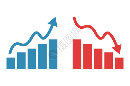 幸福才会生长一组向上箭头和柱子 下降箭头和棒 矢量设计图片