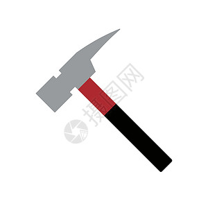 红色锤红锤图标 工具 矢量插画