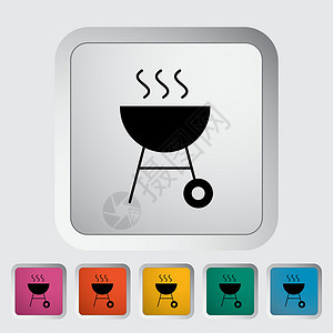 烧烤图标绘画家庭营养餐厅菜单美食烹饪午餐按钮插图背景图片