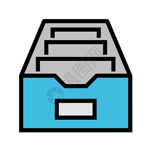 文件柜平面矢量 Ico贮存图书馆档案盒子组织插图内阁卡片工作数据库背景图片