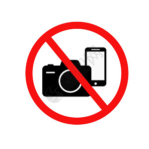A 照片和电话禁止警告标记矢量插图背景图片