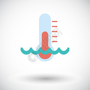 热带气候温度计平面图标气象绘画工具摄氏度天气红色插图乐器实验室测量设计图片