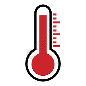 平面向量温度计图标高温 向量插画