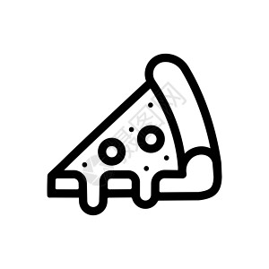 贺卡片矢量插图 披萨片 配有融化奶酪和辣椒的芝士和辣椒;贺卡 海报 徽章的装饰插画