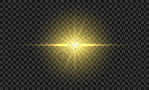 金色的发光光 金色的光芒闪烁着 sparcle 矢量日出效果 逼真的闪亮光束 se强光插图耀斑阳光聚光灯星星太阳射线火花闪光背景图片