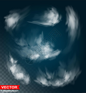 摄影现实的白云透明矢量集框架蓝色太阳辐射探索环境耀斑云景空气气候插画