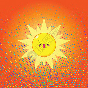 可爱和可敬的太阳漫画Emoji美工设计喜悦情绪符号男人宿醉乐趣媒体插图情感快乐背景图片