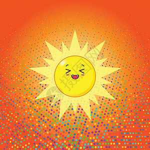 可爱和可敬的太阳漫画Emoji美工设计喜悦社交情感漫画表情快乐符号情绪插图舌头背景图片